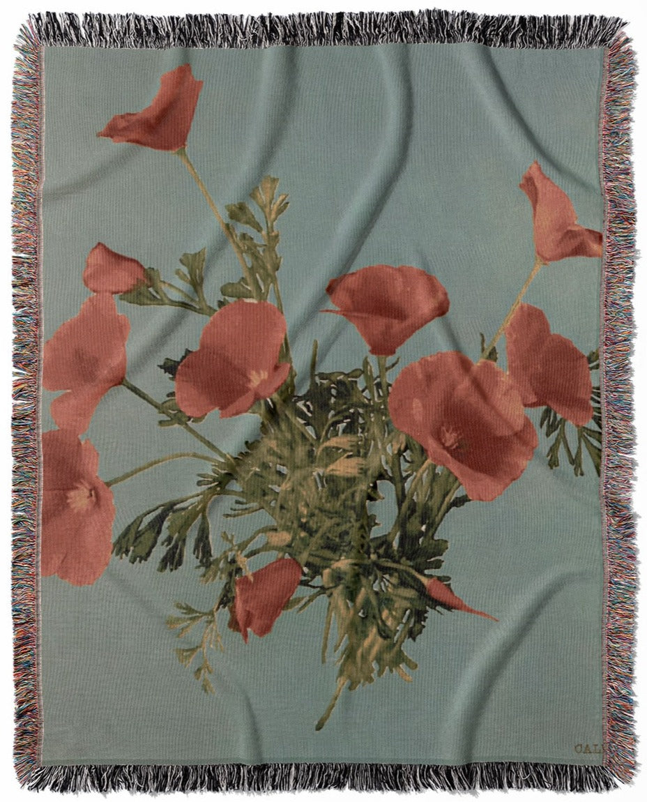 Flower Picnic Woven Blanket - Decorative Floral online Wall Tapestry