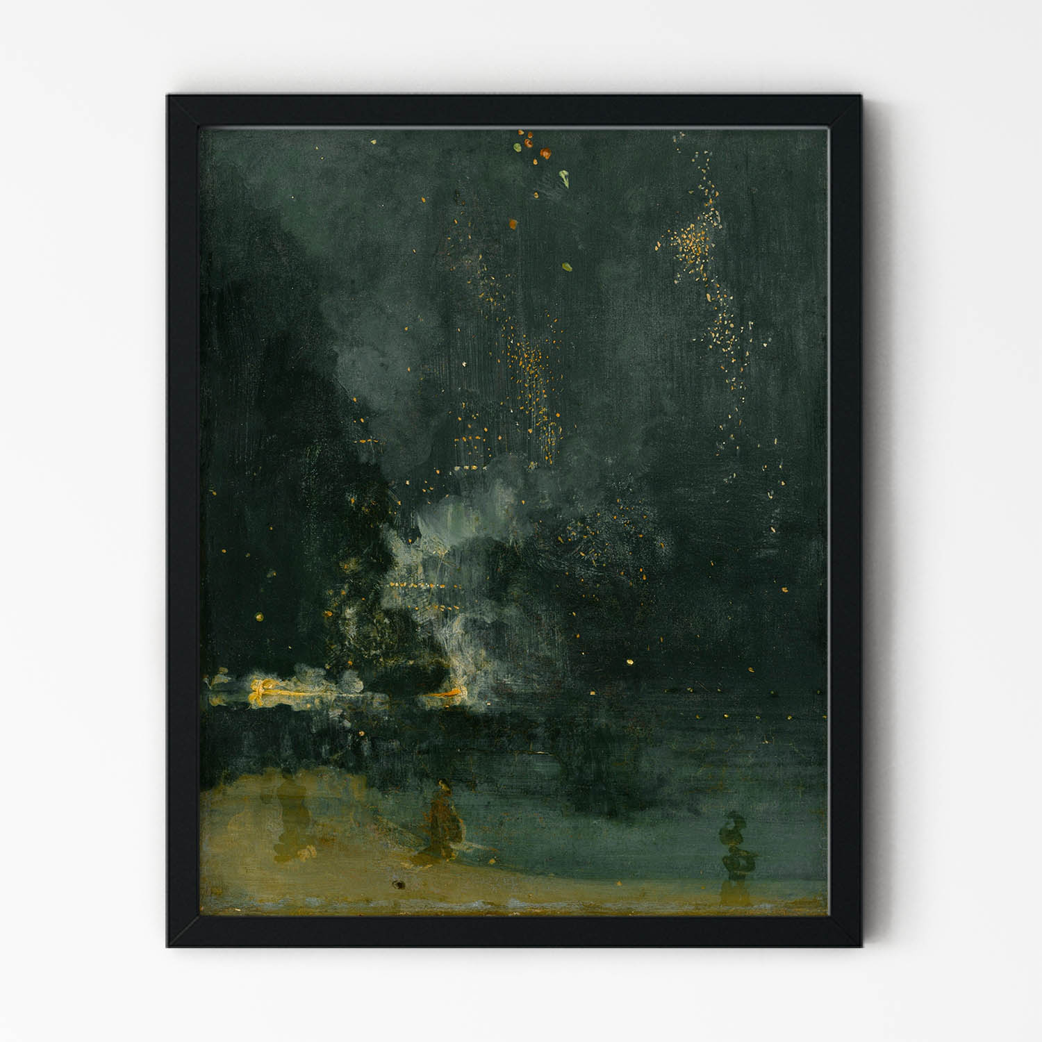 Black and Gold Painting in Black Picture Frame