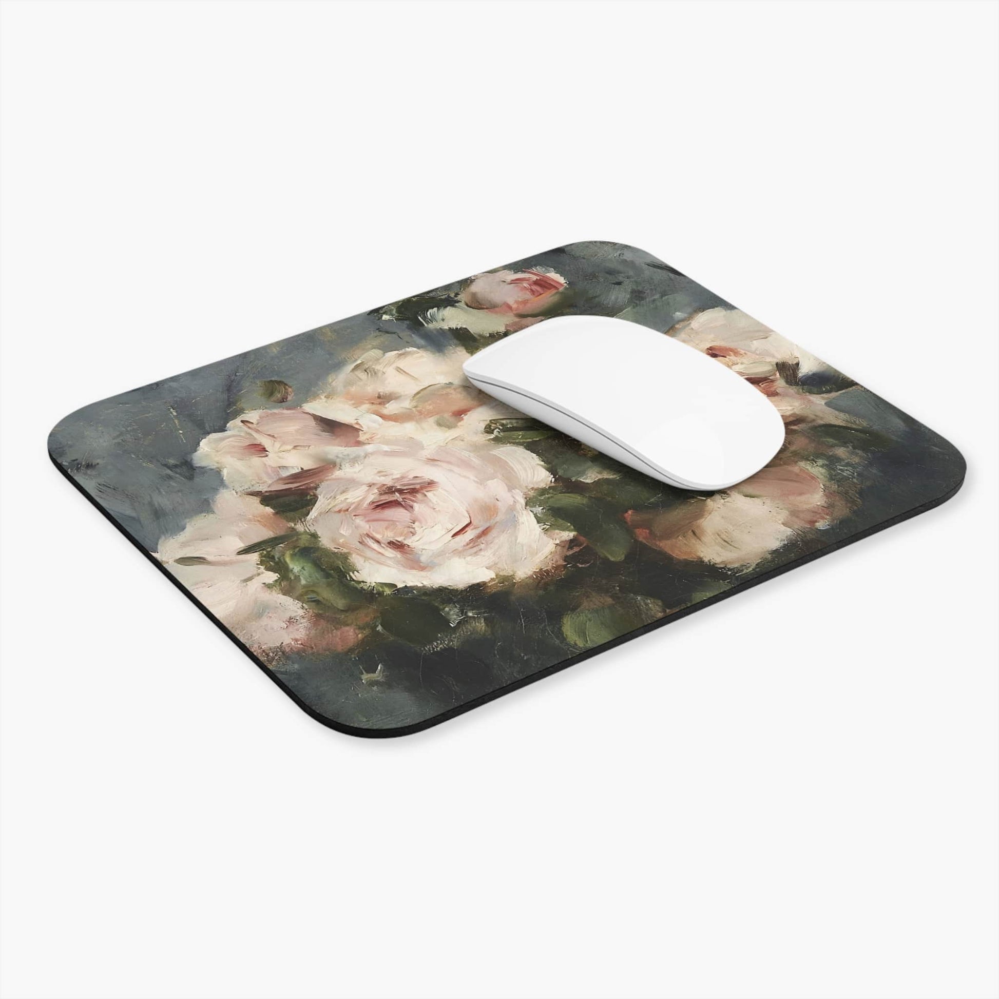 Abstract Flower Computer Desk Mouse Pad With White Mouse