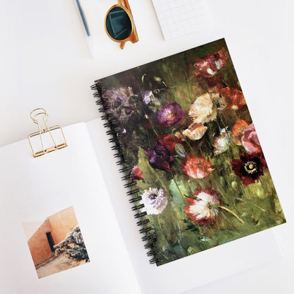 Abstract Flower Spiral Notebook Displayed on Desk