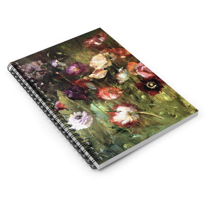 Abstract Flower Spiral Notebook Laying Flat on White Surface