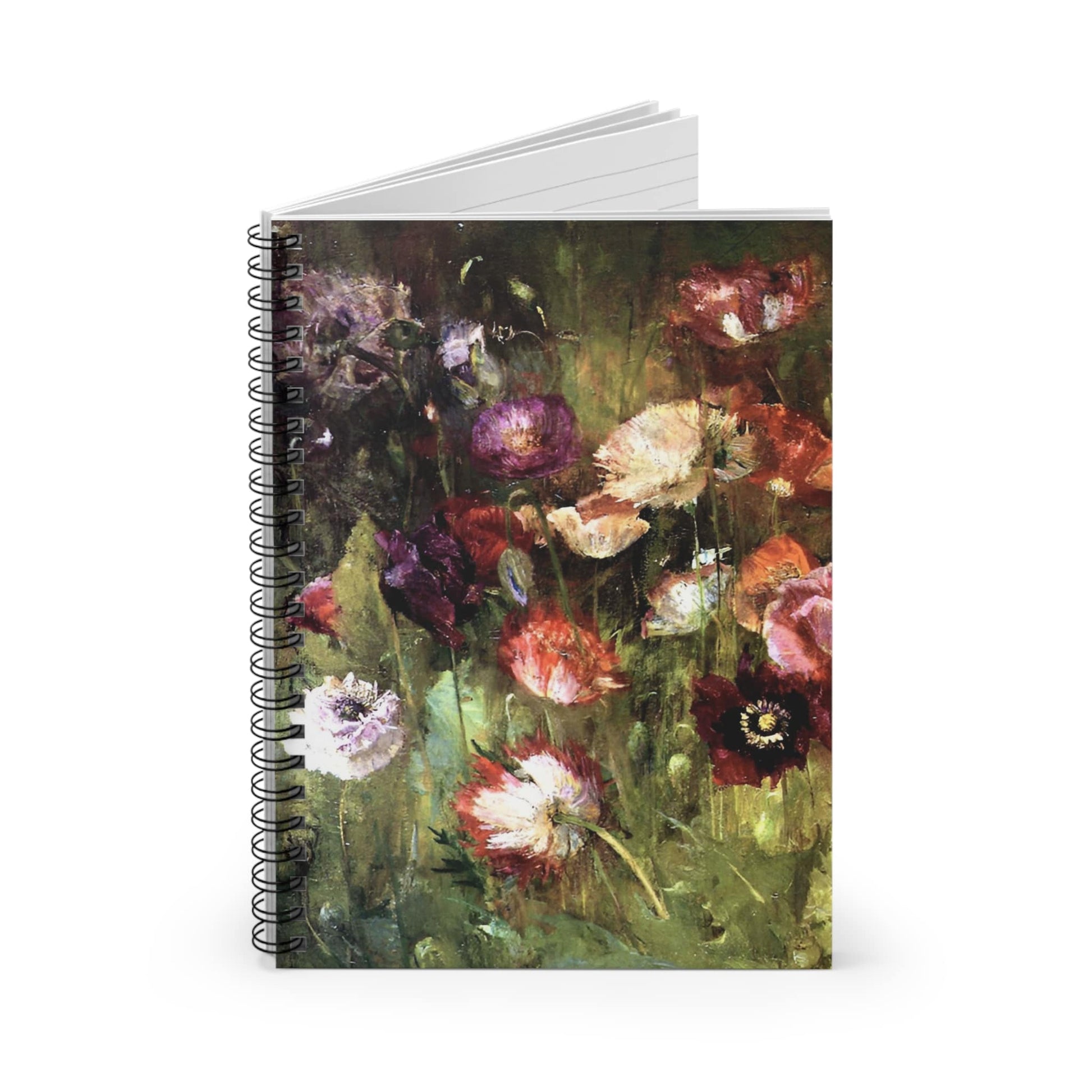 Abstract Flower Spiral Notebook Standing up on White Desk