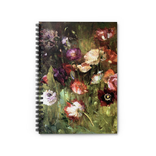 Abstract Flower Notebook with impressionist cover, ideal for journals and planners, showcasing artistic abstract flower designs.