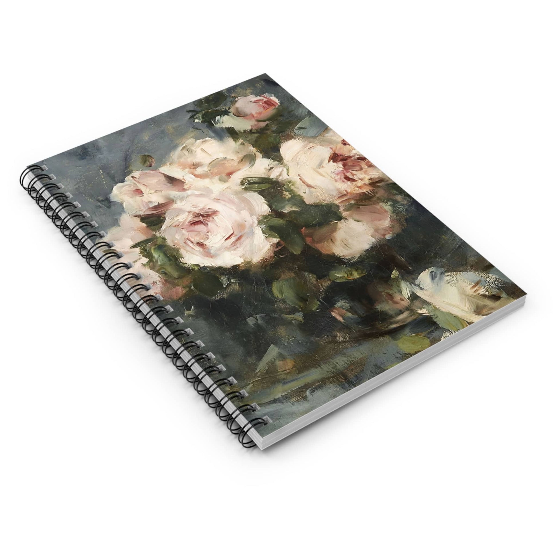 Abstract Flower Spiral Notebook Laying Flat on White Surface