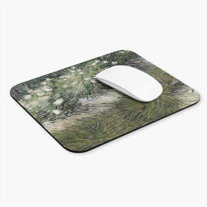 Abstract Garden Computer Desk Mouse Pad With White Mouse