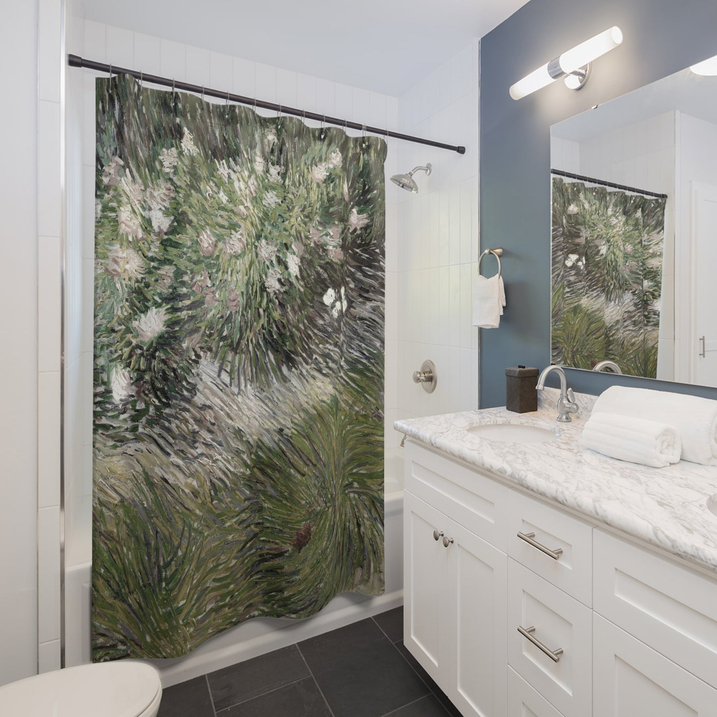 Abstract Garden Shower Curtain Best Bathroom Decorating Ideas for Botanical Decor