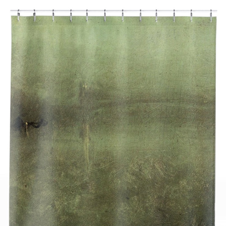 Abstract Green Painting Shower Curtain Close Up, Abstract Shower Curtains