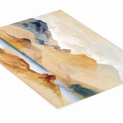 Nature Landscape Painting Laying Flat on a White Background