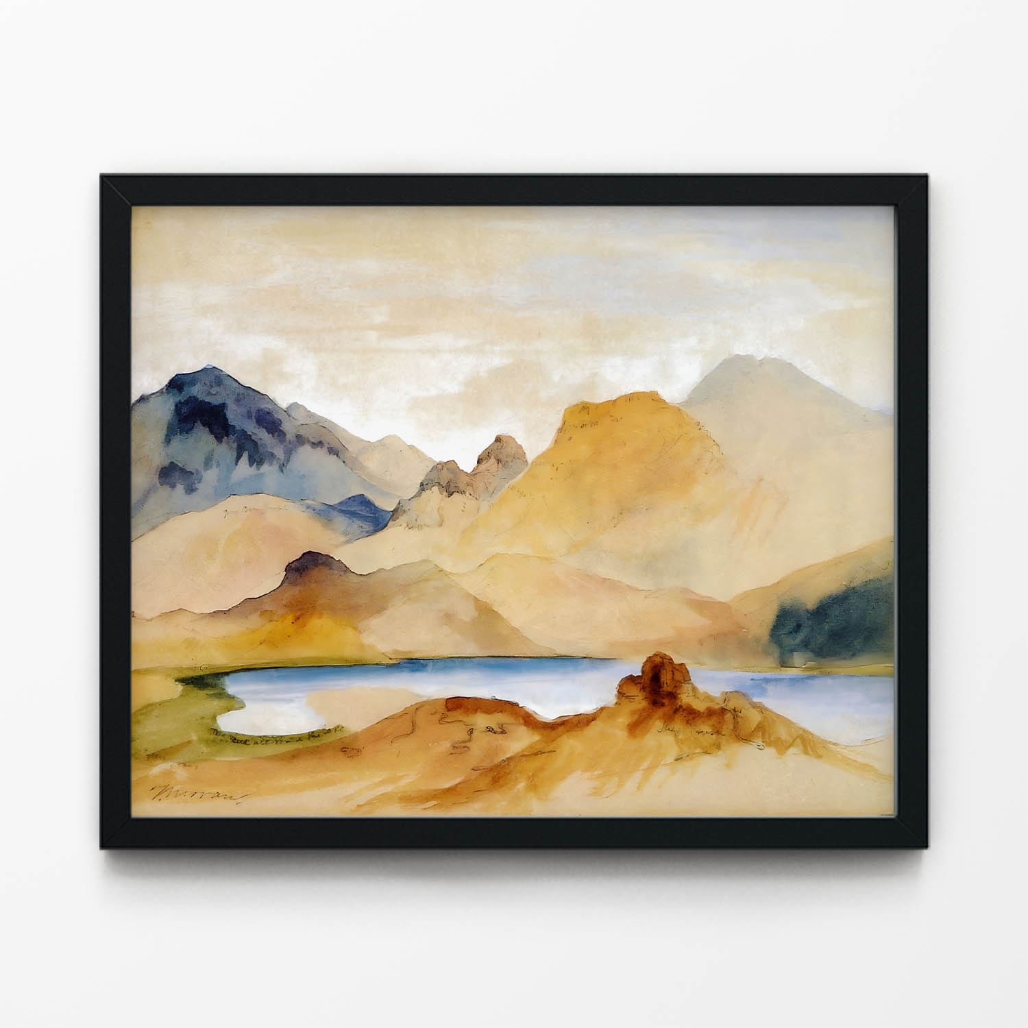 Nature Landscape Painting in Black Picture Frame