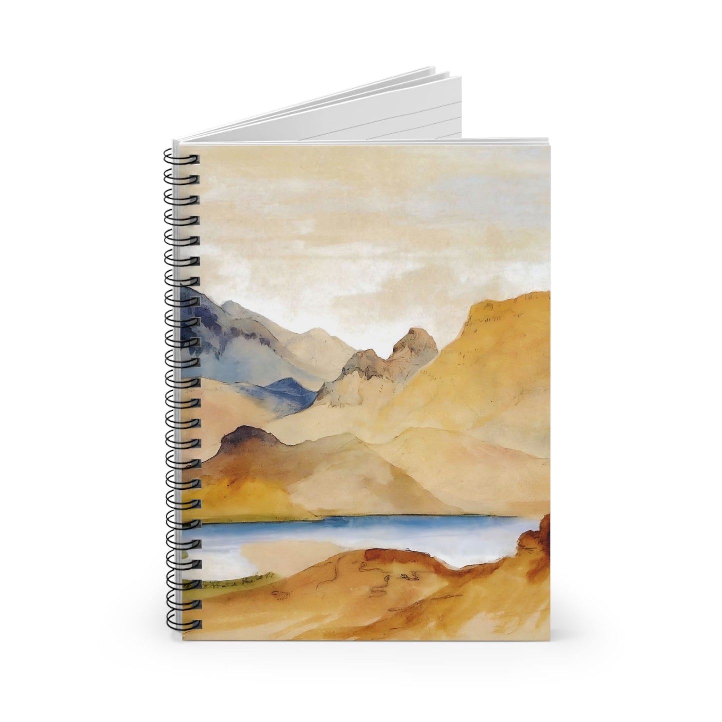 Abstract Mountains Spiral Notebook Standing up on White Desk