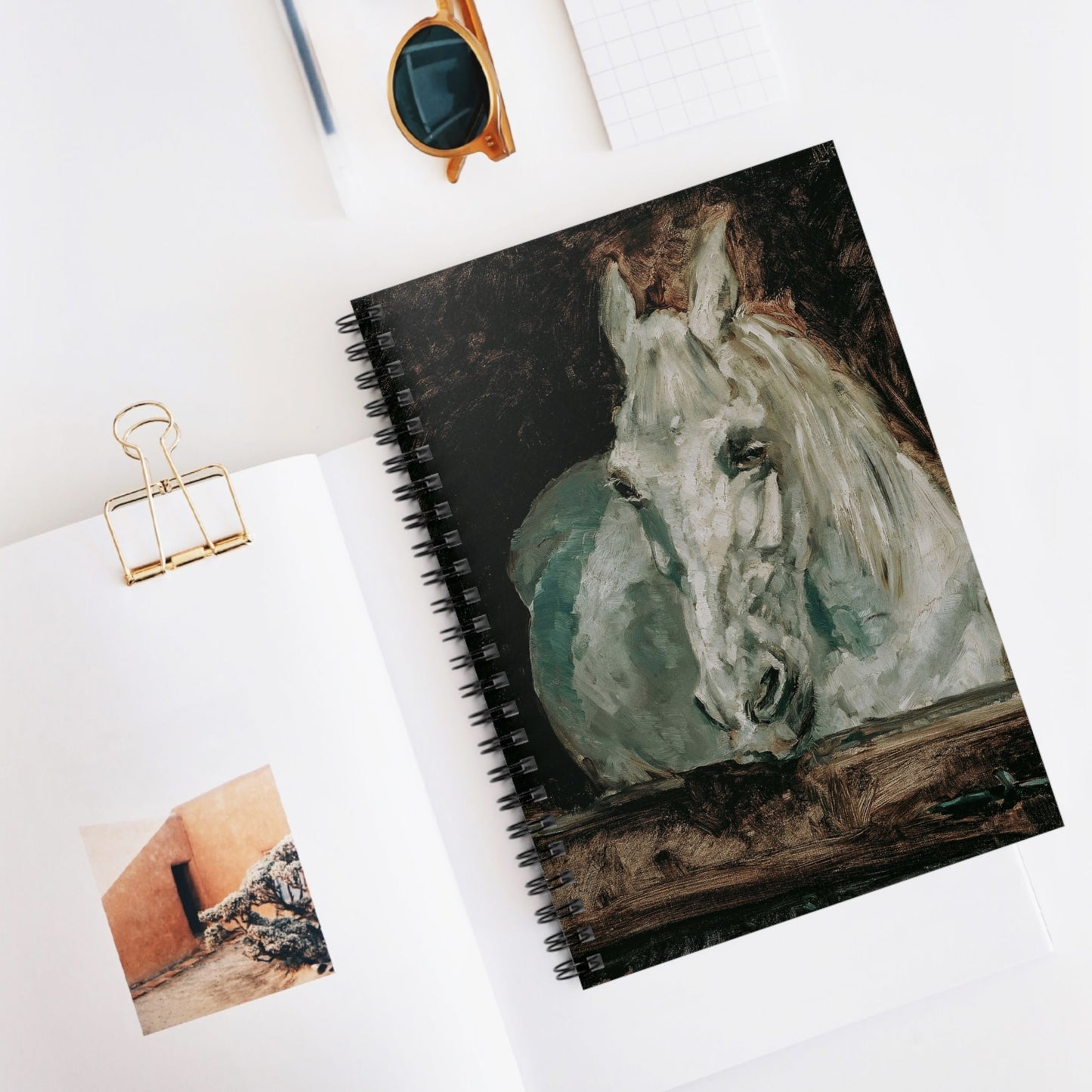 Abstract Wild Animal Spiral Notebook Displayed on Desk