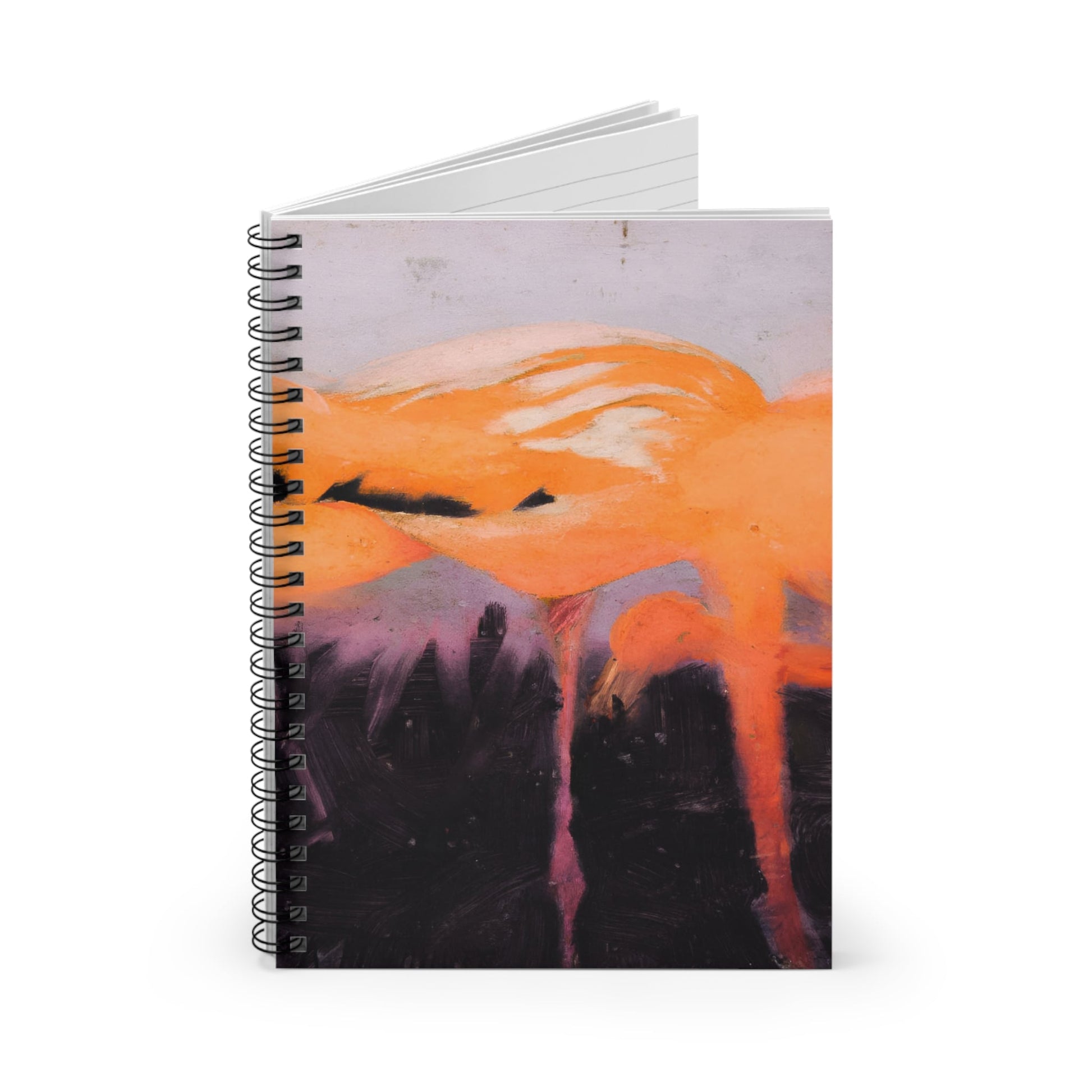 Abstract Wild Birds Spiral Notebook Standing up on White Desk