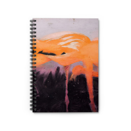 Abstract Wild Birds Notebook with Flamingoes cover, ideal for journaling and planning, showcasing abstract flamingo art.