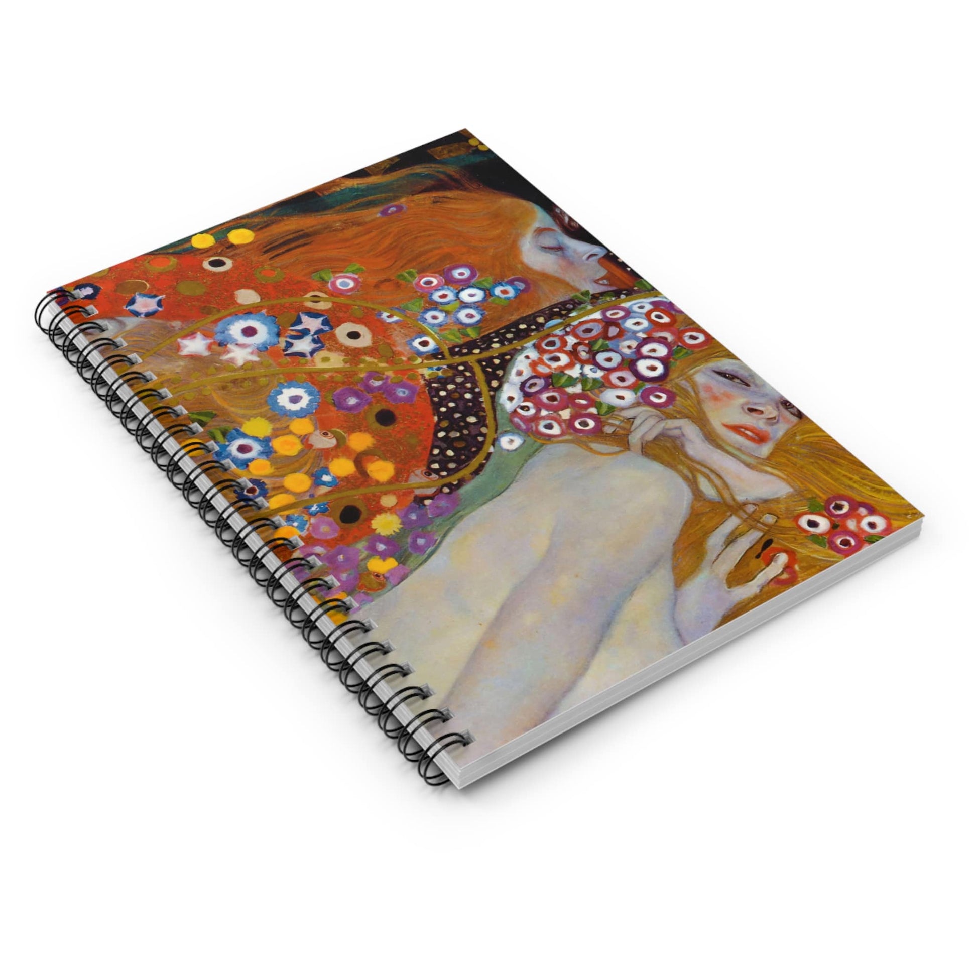 Abstract Women and Flowers Spiral Notebook Laying Flat on White Surface