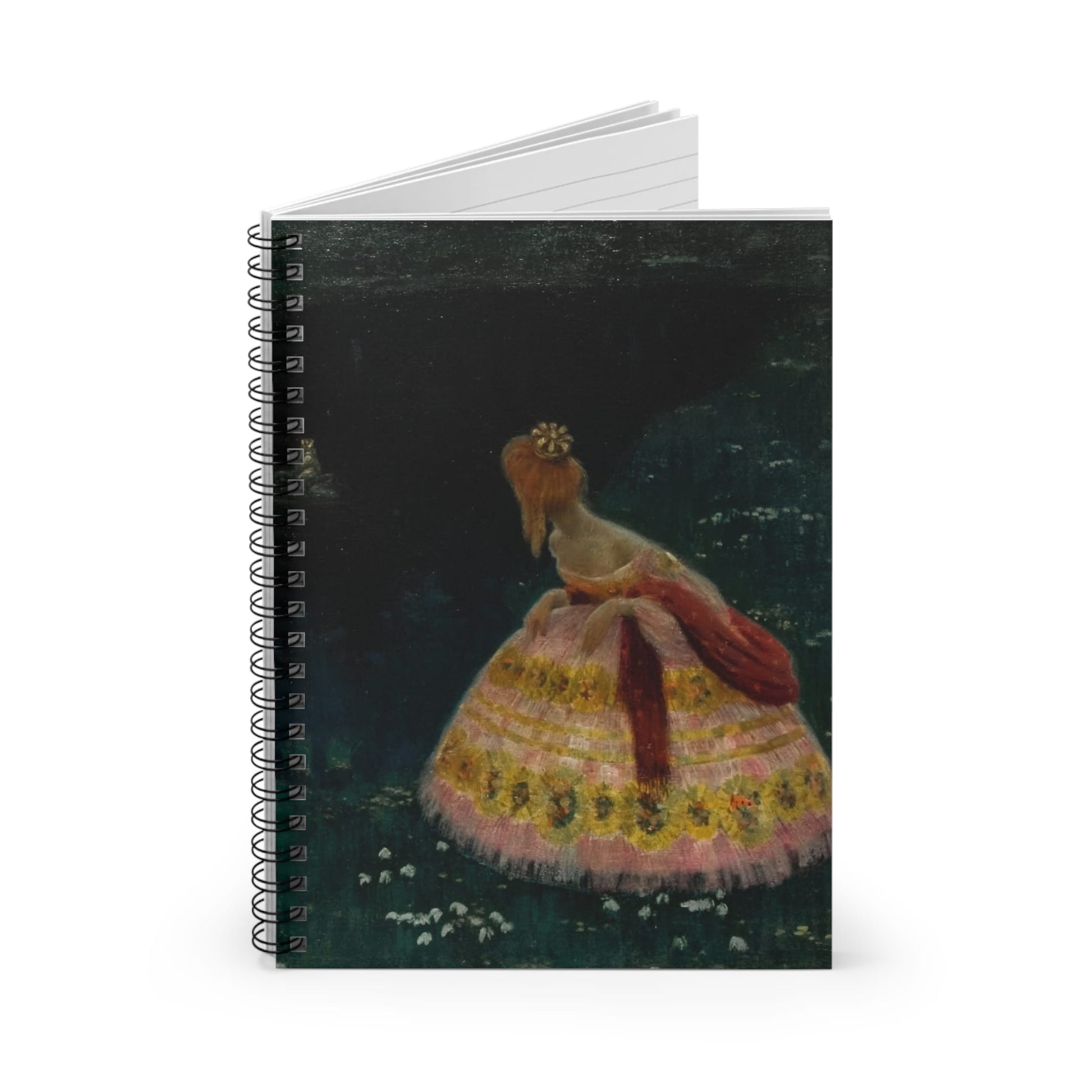 Aesthetic Fariy Tale Spiral Notebook Standing up on White Desk