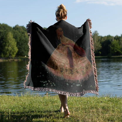 Aesthetic Fairy Tale Held on a Woman's Back Outside