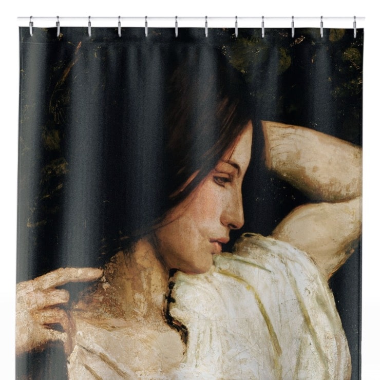 Aesthetic Female Portrait Shower Curtain Close Up, Victorian Shower Curtains