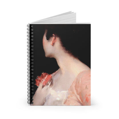 Aesthetic Female Spiral Notebook Standing up on White Desk