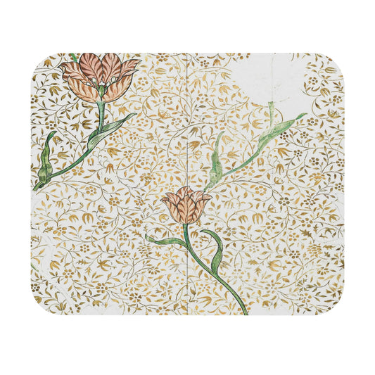 Aesthetic Floral Mouse Pad featuring William Morris botanical art, enhancing desk and office decor.
