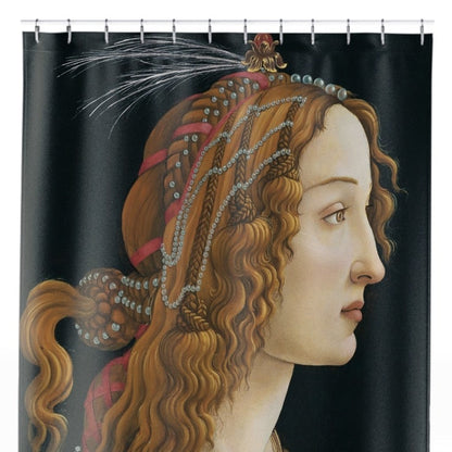 Aesthetic Renaissance Portrait Shower Curtain Close Up, Victorian Shower Curtains