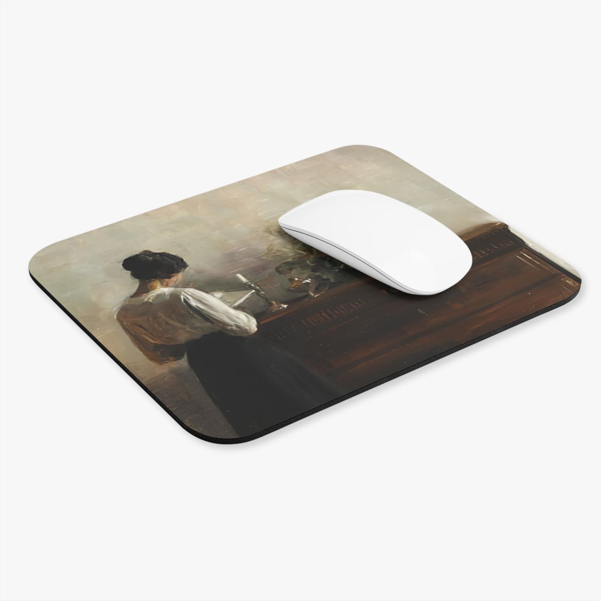Aesthetic Victorian Computer Desk Mouse Pad With White Mouse