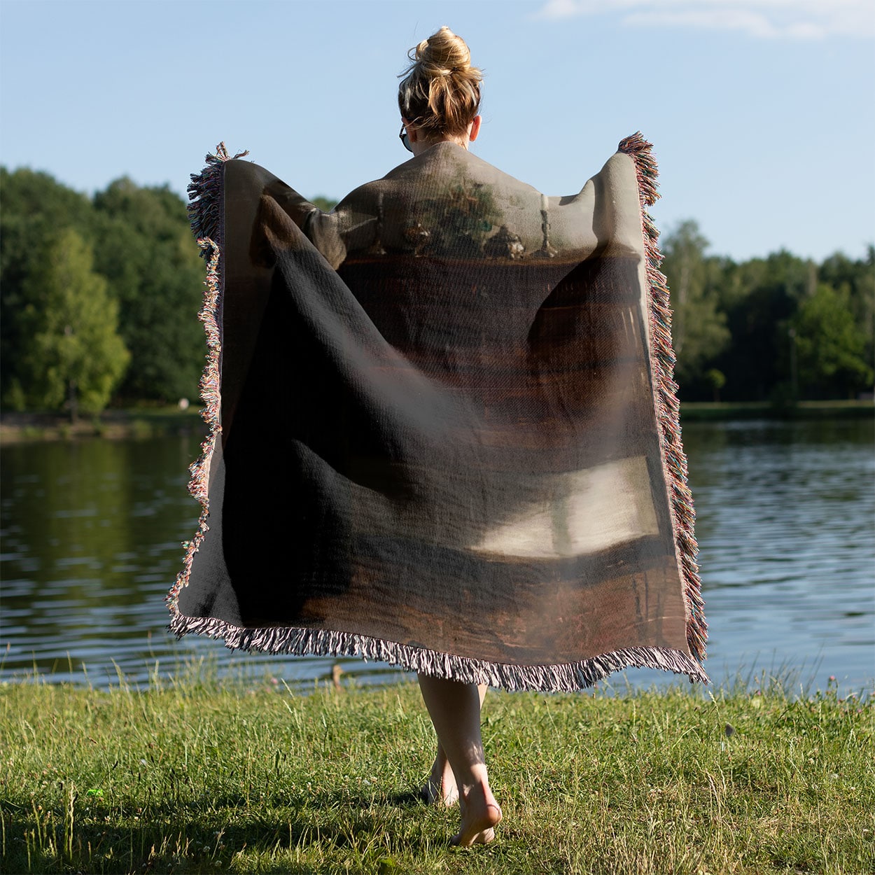 Aesthetic Victorian Held on a Woman's Back Outside