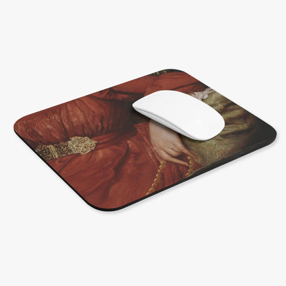 Aesthetic Victorian Computer Desk Mouse Pad With White Mouse