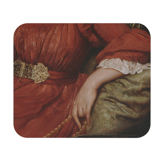 Aesthetic Victorian Mouse Pad featuring a woman in red art, enhancing desk and office decor.