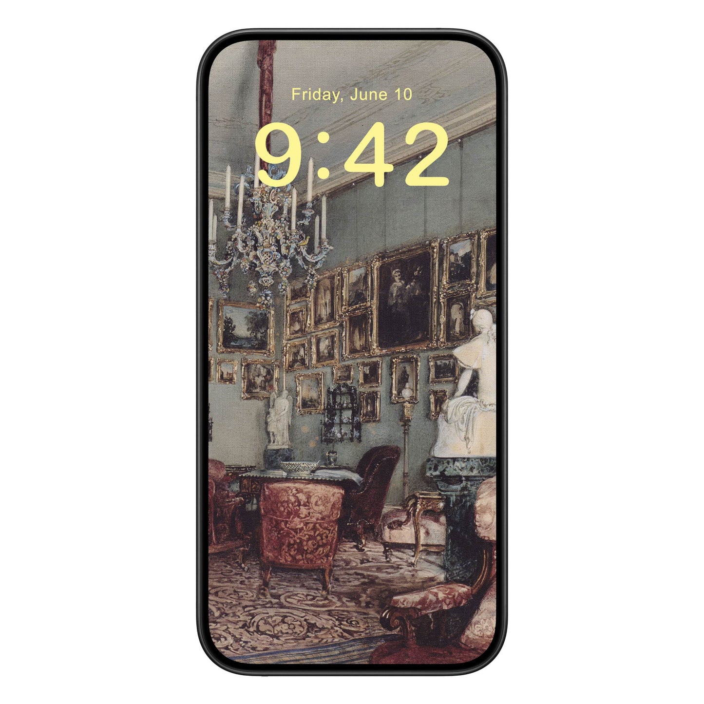 Aesthetic Victorian Phone Wallpaper Yellow Text