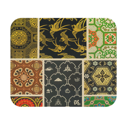 Japanese Patterns Mouse Pad featuring a wallpaper theme, perfect for desk and office decor.