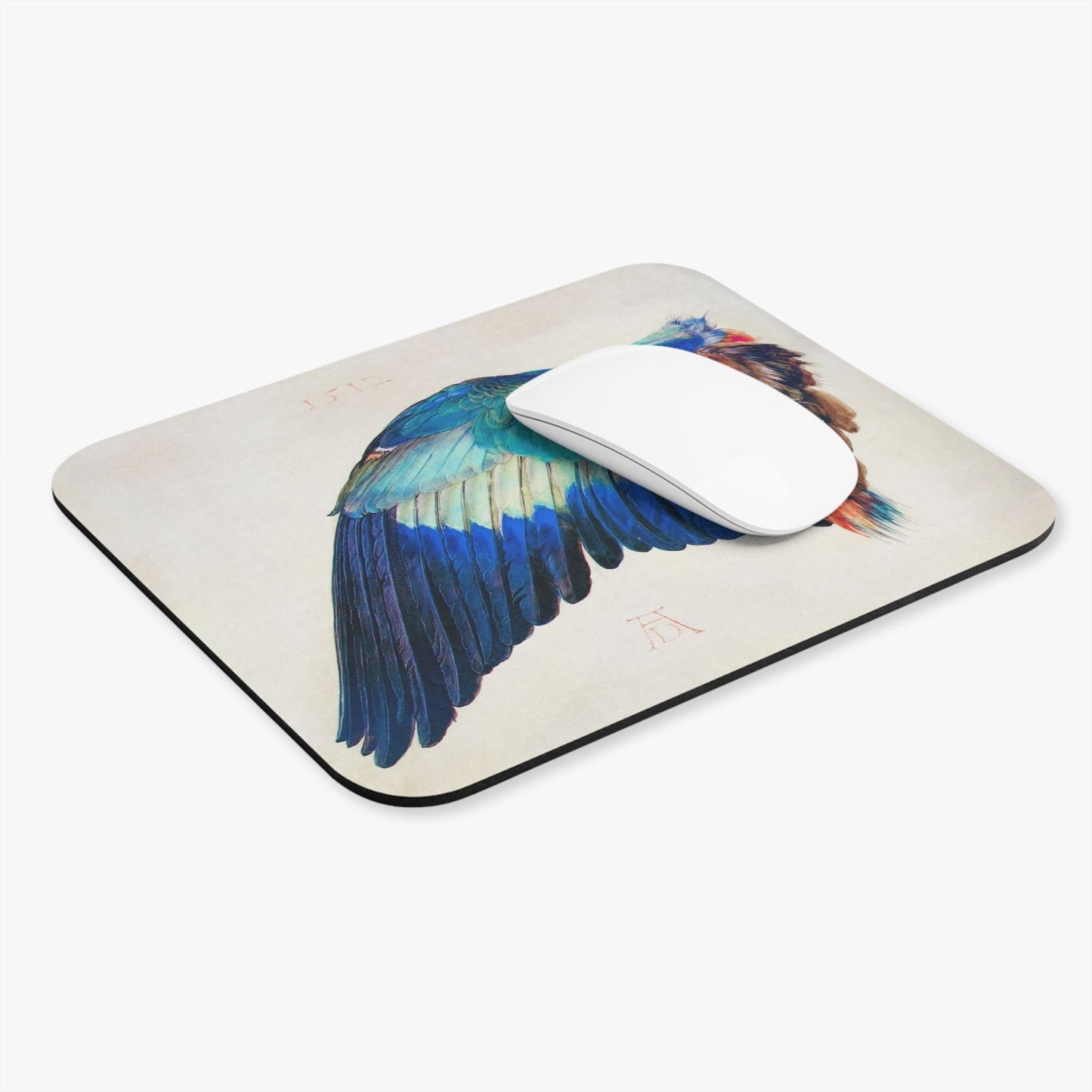 Aesthetic Wing Computer Desk Mouse Pad With White Mouse