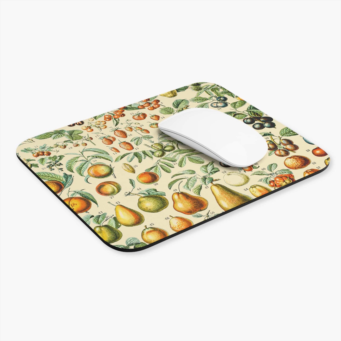 All Sorts of Fruits Computer Desk Mouse Pad With White Mouse