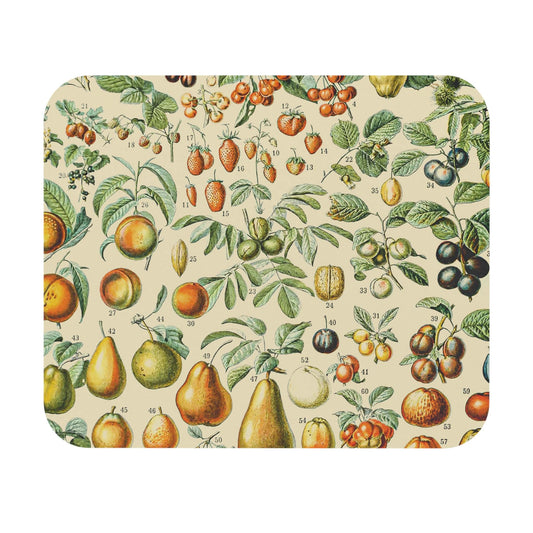 All Sorts of Fruits Mouse Pad featuring a colorful fruits chart, ideal for desk and office decor.