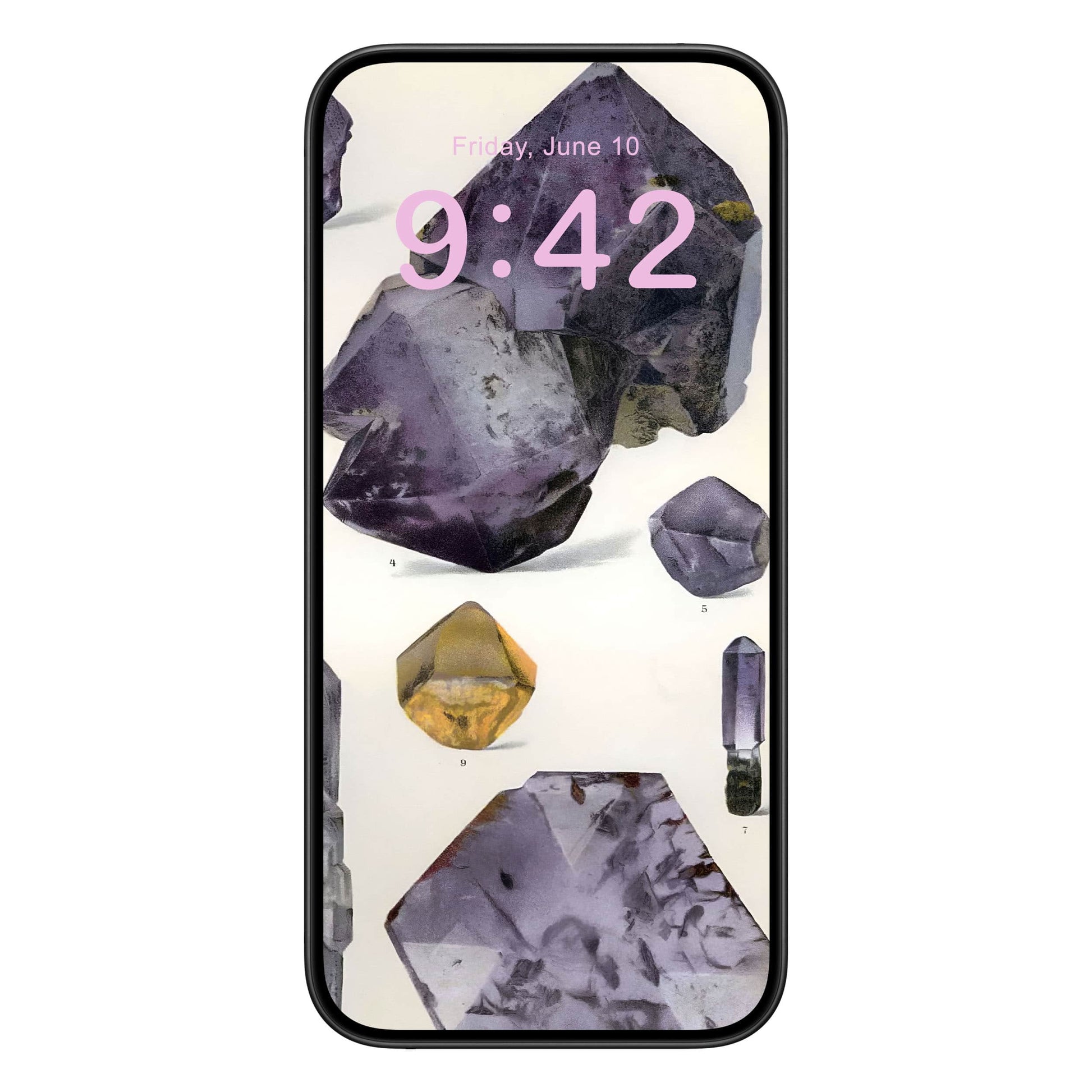 Amethyst Gemstones Phone Wallpaper Pink Text