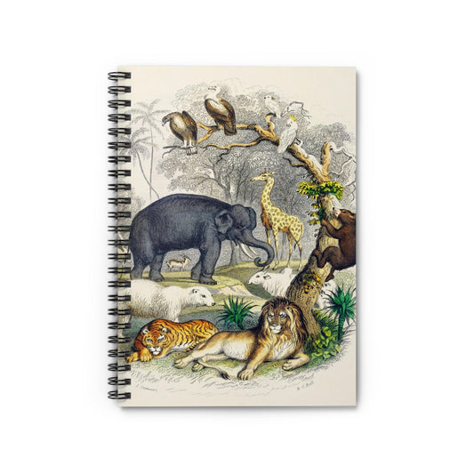 Animal Book Cover Notebook with nature drawing cover, great for animal enthusiasts, featuring detailed animal illustrations.