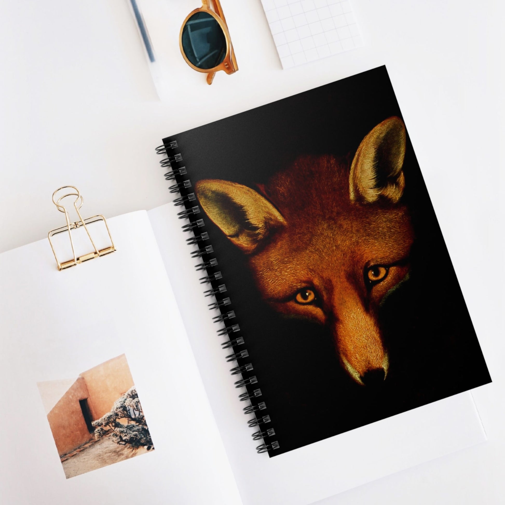Animal Portrait Spiral Notebook Displayed on Desk
