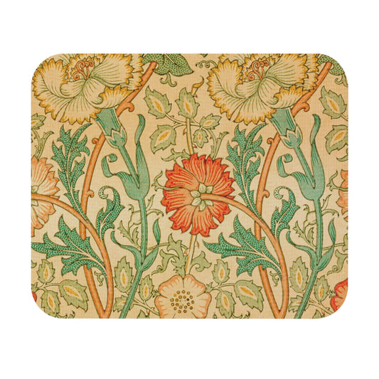 Antique Floral Pattern Mouse Pad featuring William Morris vintage design, complementing desk and office decor.
