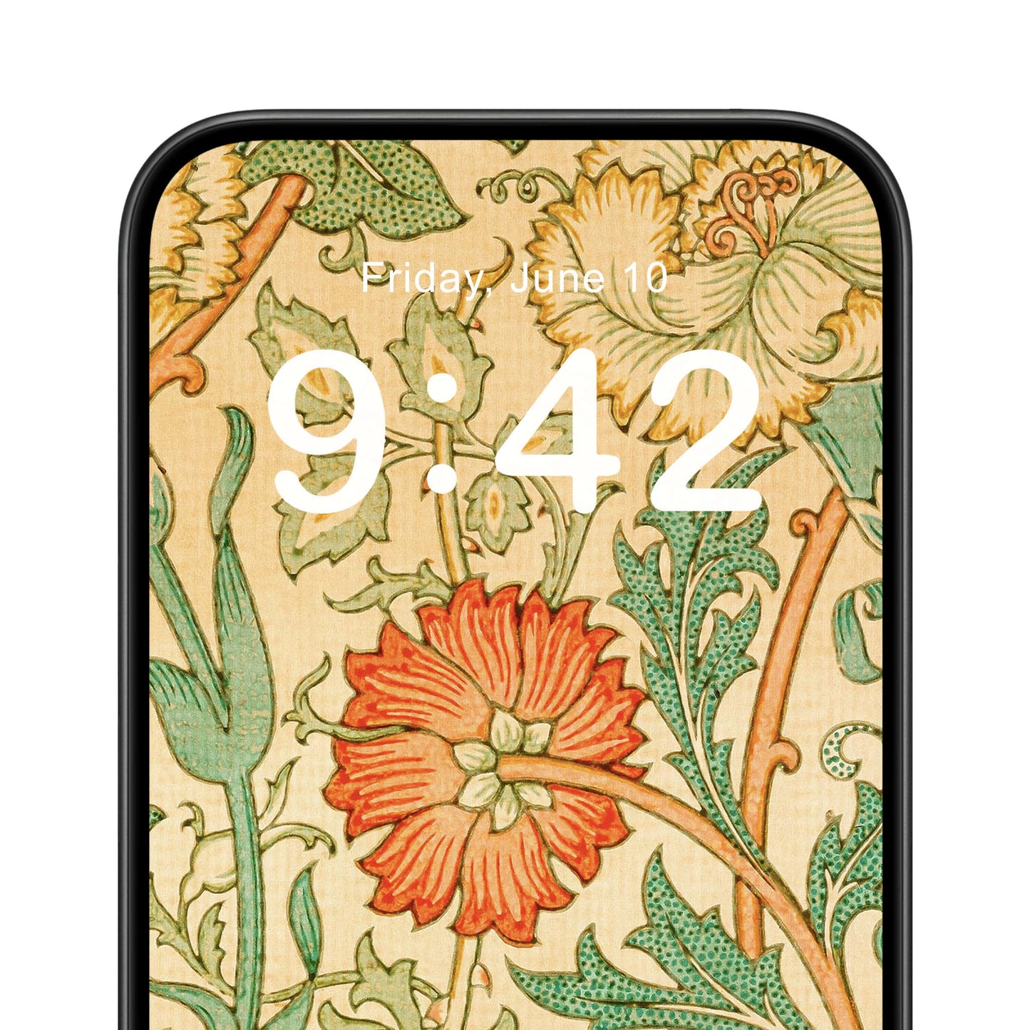 Antique Floral Pattern Phone Wallpaper Close Up