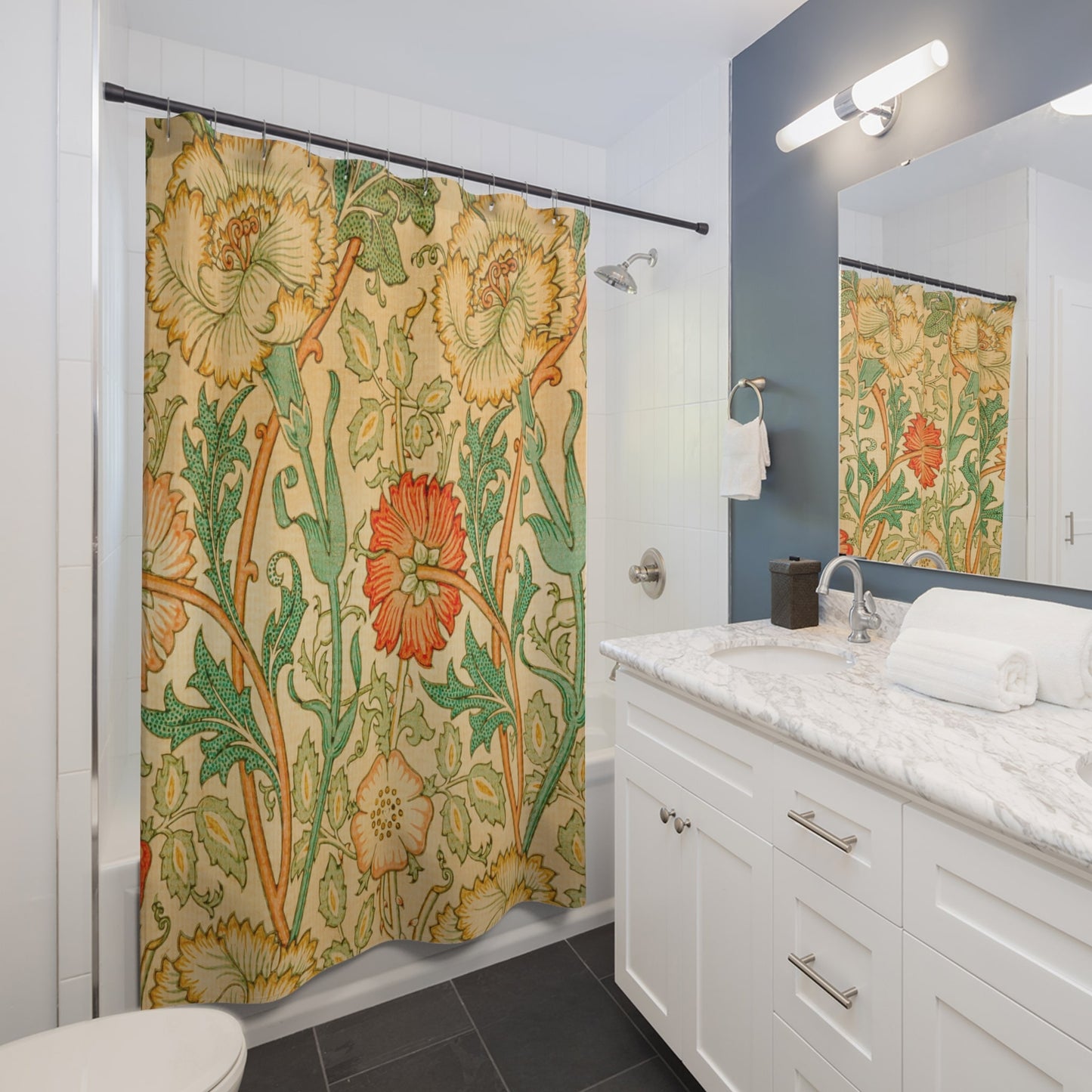 Antique Floral Pattern Shower Curtain Best Bathroom Decorating Ideas for Botanical Decor