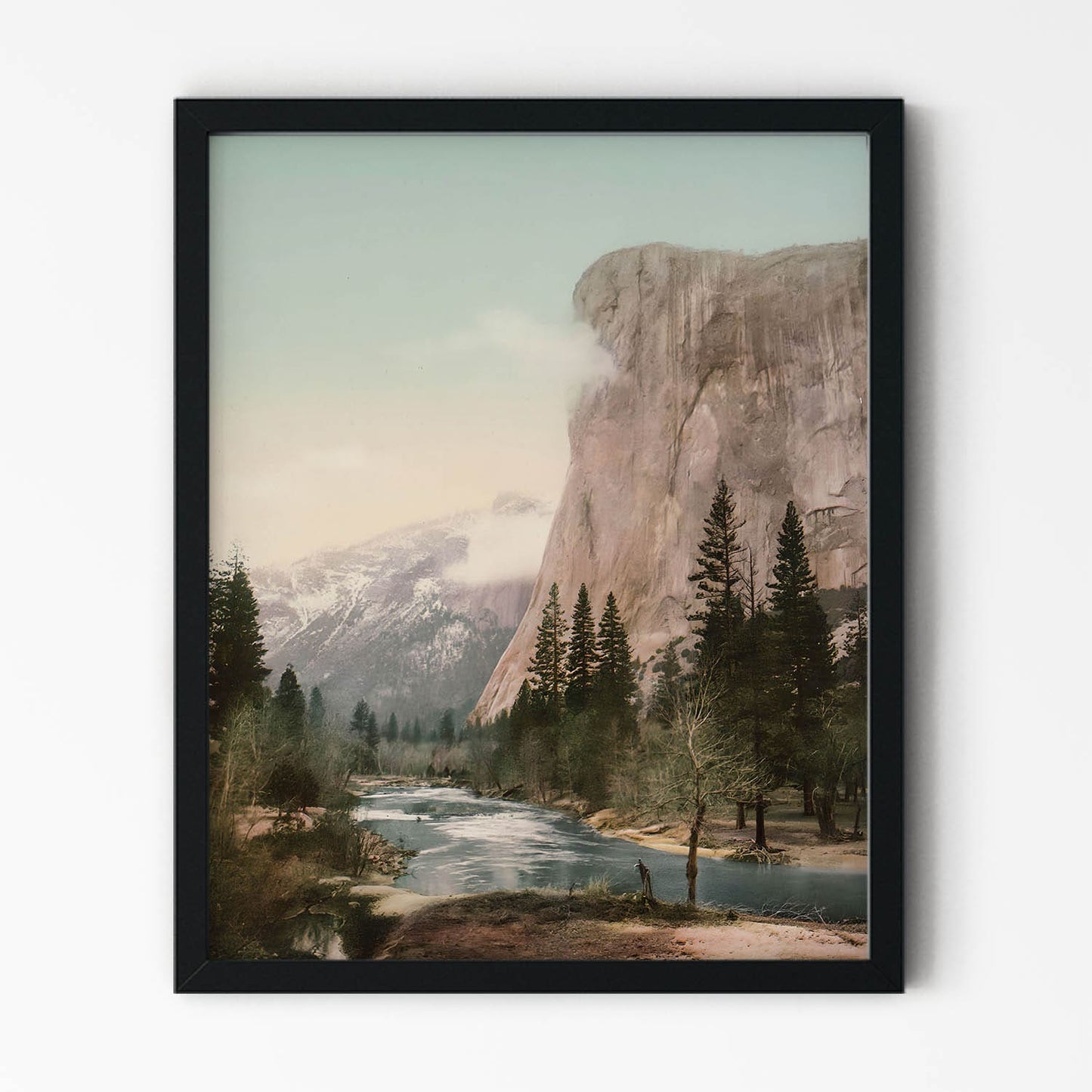 Antique National Park Art Print in Black Picture Frame