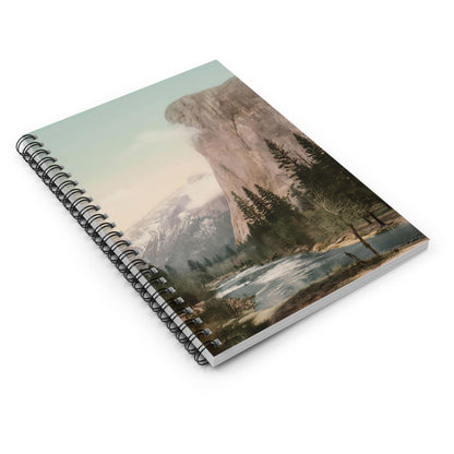 Antique National Park Spiral Notebook Laying Flat on White Surface