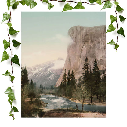 Antique National Park art print el capitan yosemite, vintage wall art room decor