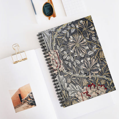 Antique Wallpaper Spiral Notebook Displayed on Desk