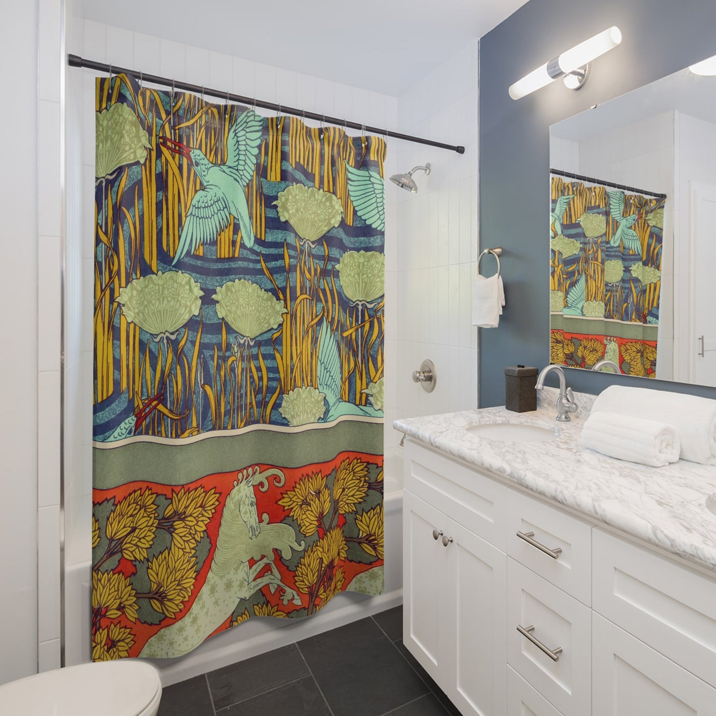 Art Nouveau Shower Curtain Best Bathroom Decorating Ideas for Botanical Decor