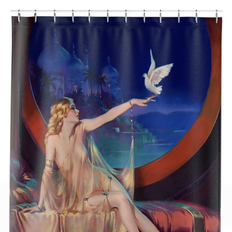 Art Nouveau Shower Curtain Close Up, Art Nouveau Shower Curtains