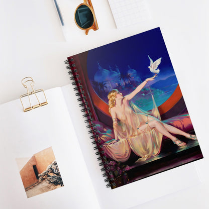 Art Nouveau Spiral Notebook Displayed on Desk