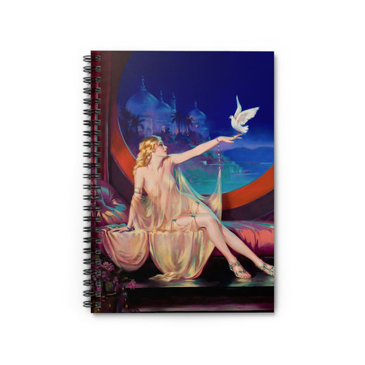 Art Nouveau Notebook with Sultana cover, perfect for journaling and planning, showcasing elegant art nouveau designs.