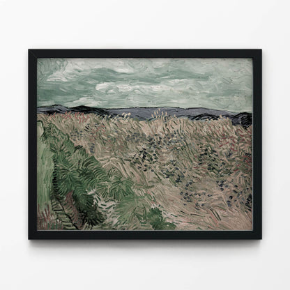Muted Landscape Painting in Black Picture Frame
