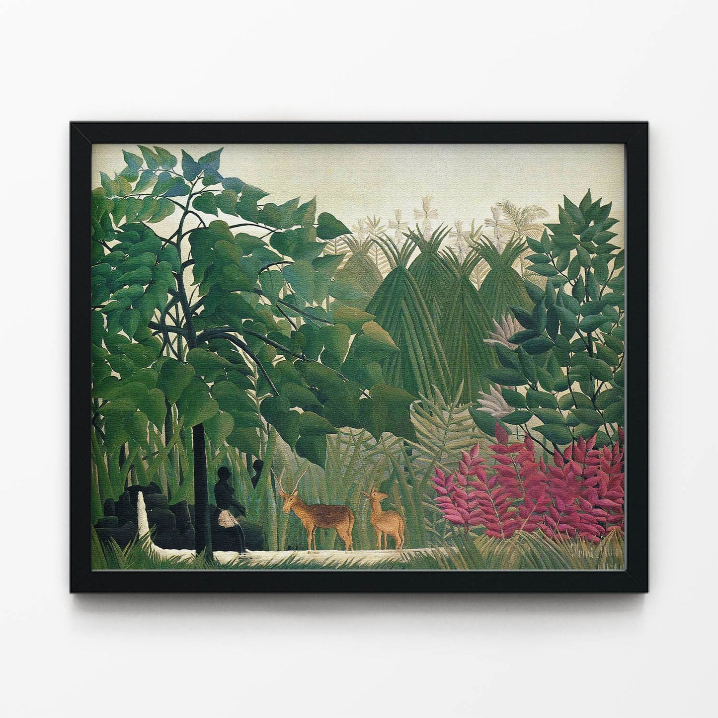 Tropical Painting in Black Picture Frame