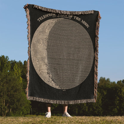 Astronomy Woven Blanket Held Up Outside